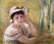 Pierre Renoir Woman with a Straw Hat Sweden oil painting artist
